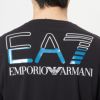 エンポリオアルマーニ EMPORIO ARMANI EA7 オーバーサイズバックロゴ 長袖ジャージーTシャツ LOGO SERIES 3RPT08 PJLBZ 1200 BLACK×BLUE LOGO