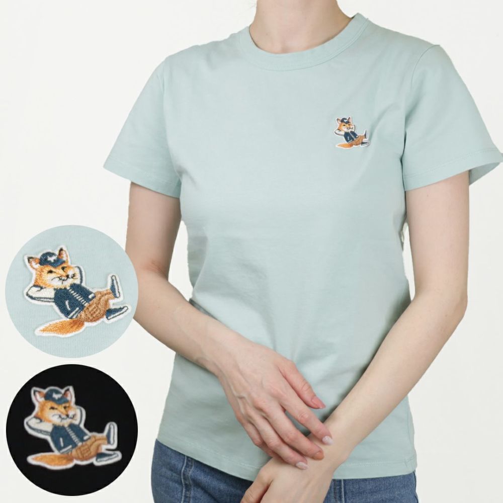 メゾンキツネ MAISON KITSUNE レディース Tシャツ DRESSED FOX PATCH KW00107KJ0008