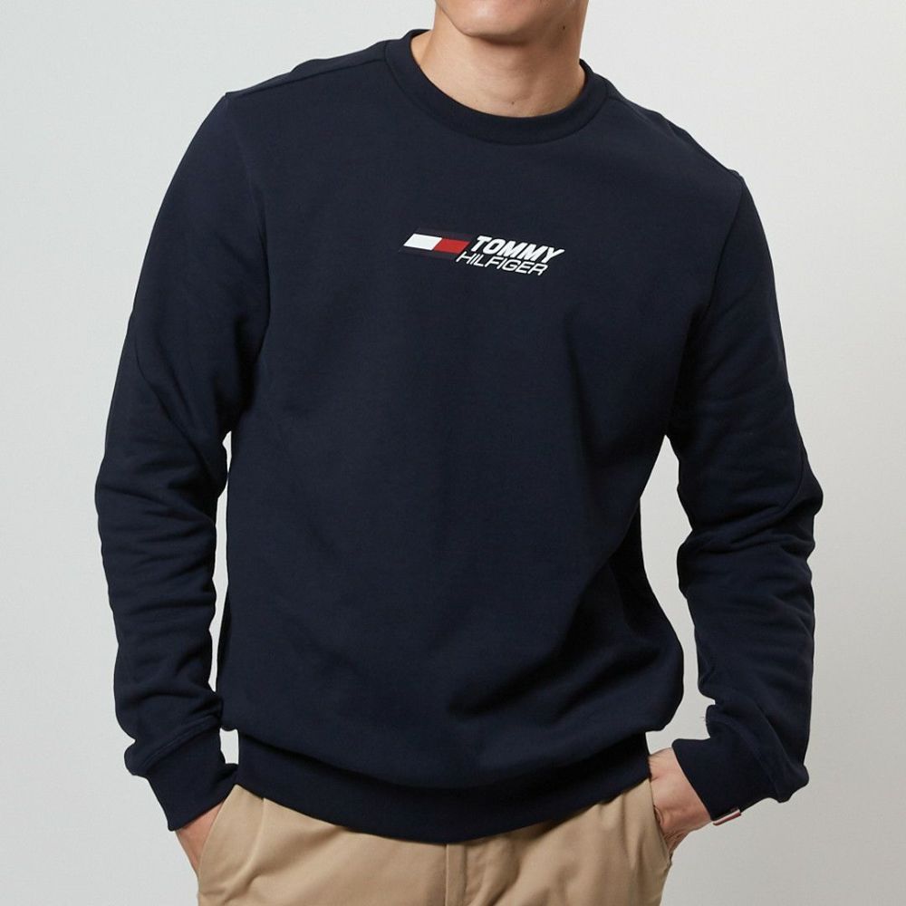 トミーヒルフィガー TOMMY HILFIGER メンズ スウェット トレーナー ESSENTIALS MW0MW30382 ネイビー系 DW5 DESERT SKY