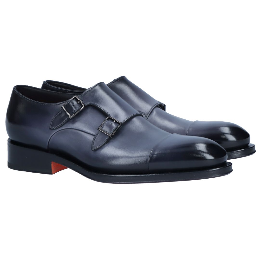 サントーニ SANTONI メンズ ビジネスシューズ ダブルモンク DITHERED 