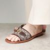 コーチ COACH サンダル INA JACQUARD SANDAL CI202VJN ブラウン系(MAPLE/OAK)