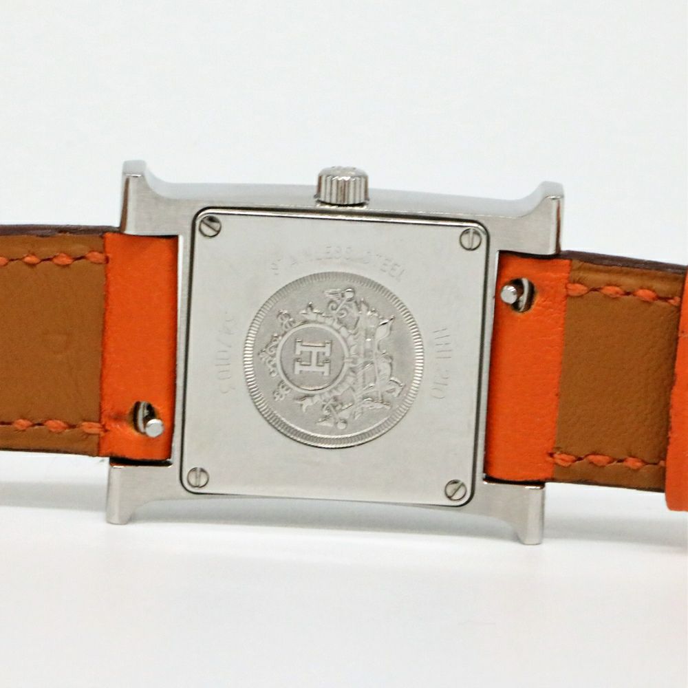【リユース品】 エルメス HERMES 腕時計 レディースウォッチ Hウォッチ HH1.210 文字盤/ホワイト・ベルト/オレンジ 【お取り寄せ】