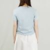 メゾンキツネ MAISON KITSUNE レディースTシャツ ダブル シーズナル フォックスヘッド パッチ KW00106KJ0008 H429 BLUE HAZE MELANGE