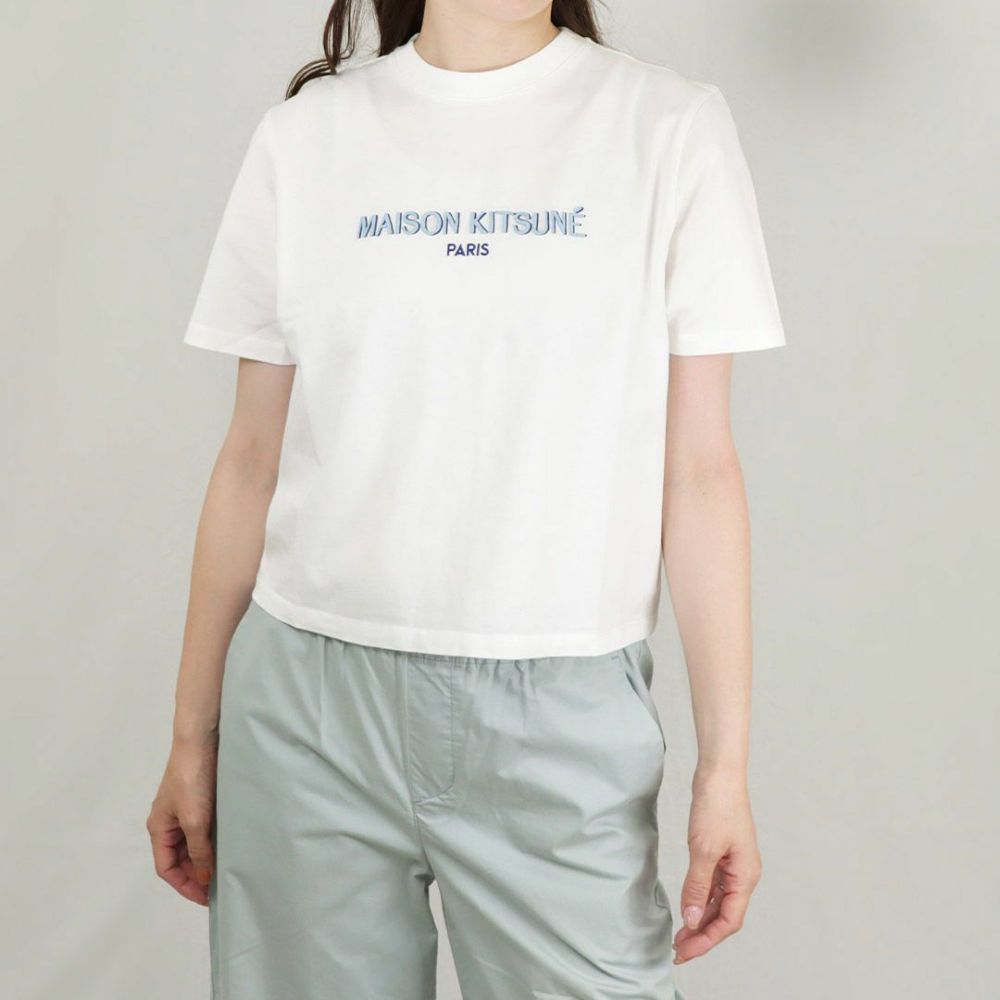 メゾンキツネ MAISON KITSUNE レディースTシャツ メゾン キツネ パリ KW00121KJ0035 P103 OFF WHITE  海外ブランド・ファッション通販 X-SELL エクセル