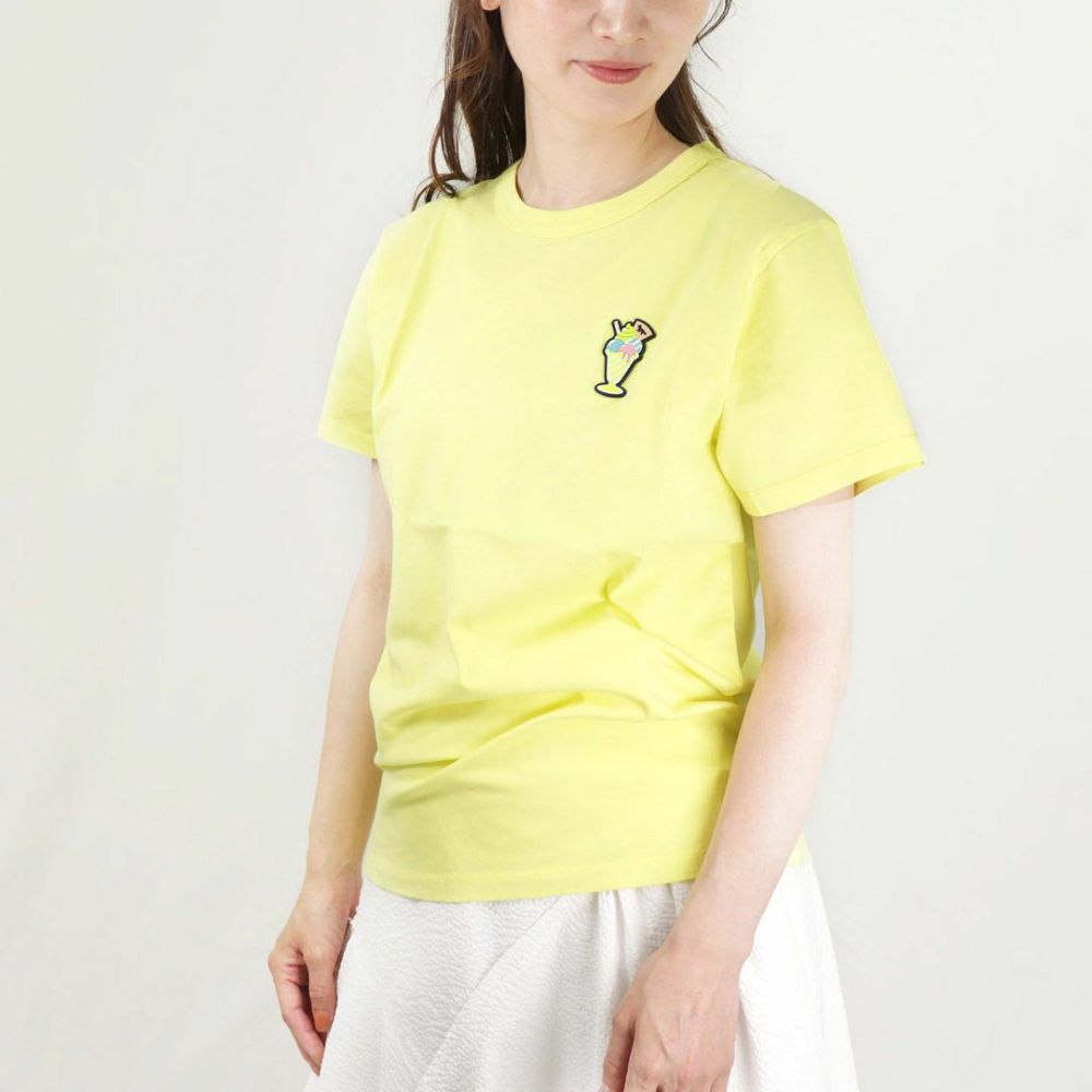 メゾンキツネ MAISON KITSUNE レディースTシャツ ICE CREAM パッチ KW00137KJ0008 P725 LEMON