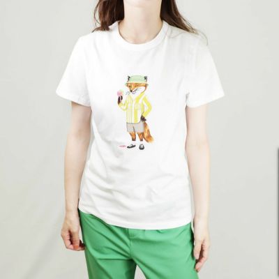 メゾンキツネ MAISON KITSUNE レディースTシャツ メゾン キツネ パリ