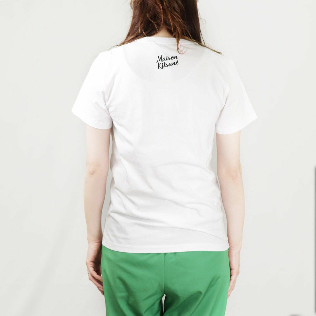 メゾンキツネ MAISON KITSUNE レディースTシャツ ドレスド フォックス KW00138KJ0008 P100 WHITE