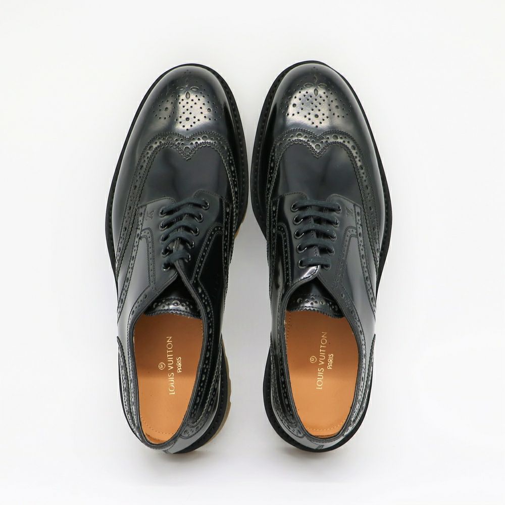 【リユース品】 ルイヴィトン LOUIS VUITTON 靴 レザーシューズ メンズ ウイングチップ ブラック 8 1/2 【お取り寄せ】