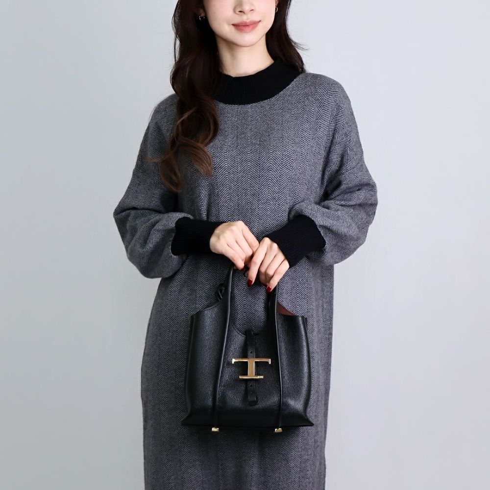 トッズ TOD'S 2WAYバッグ Ｔタイムレス XBWTSBA9100 Q8E B999 ブラック(NERO) ミニ