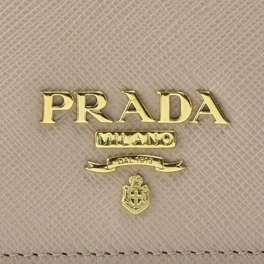 プラダ PRADA 折財布 【サフィアーノメタル：SAFFIANO METAL】 1MV204 QWA ベージュ系(F0236/CIPRIA)
