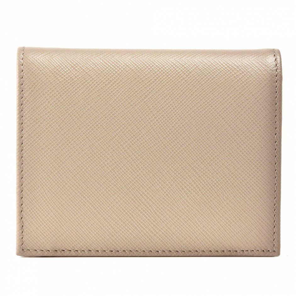プラダ PRADA 折財布 【サフィアーノメタル：SAFFIANO METAL】 1MV204 QWA ベージュ系(F0236/CIPRIA)