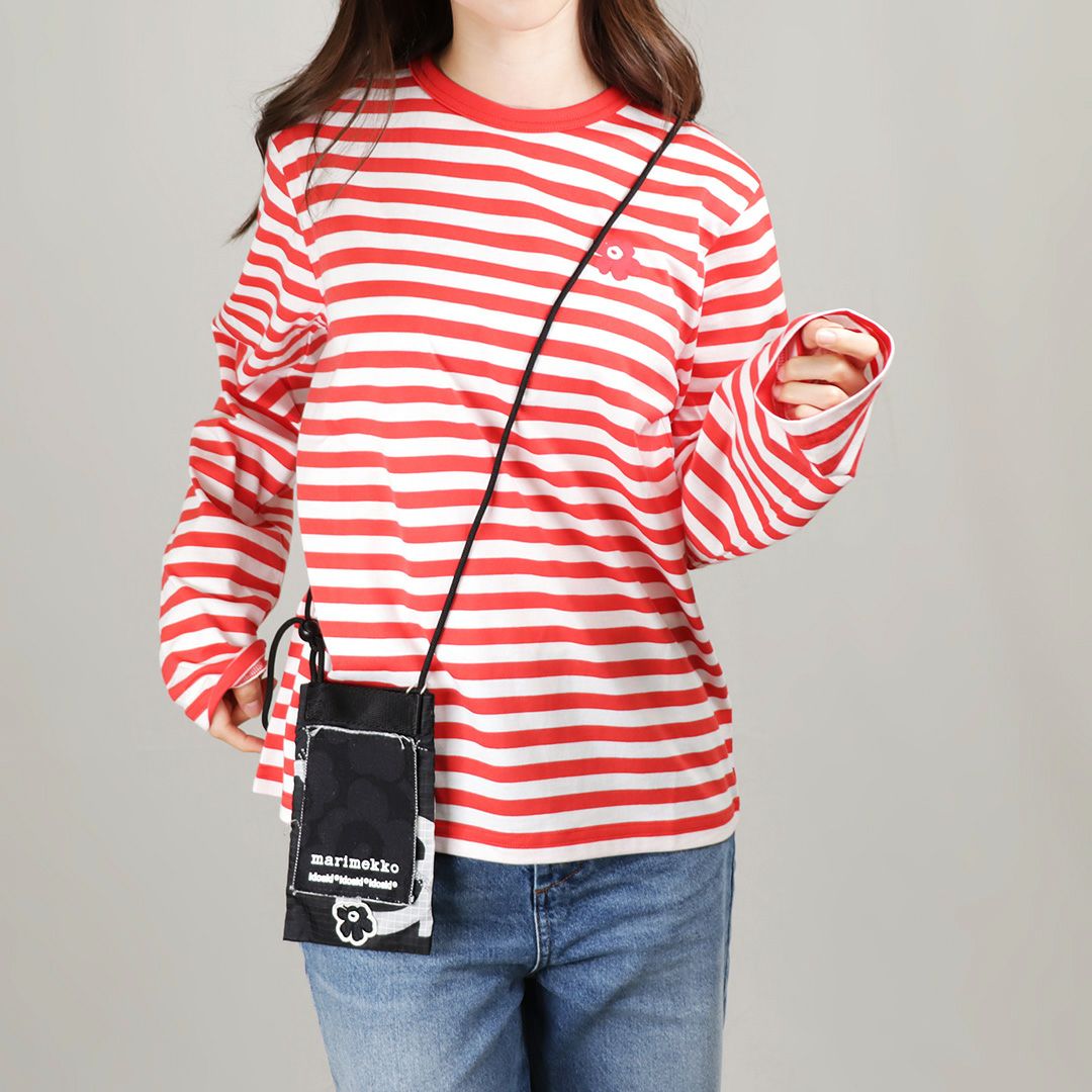 マリメッコ MARIMEKKO ショルダーバッグ FUNNY SMALL POCKET MARIMERKKI 92211 ブラック 【同梱不可】【ギフト不可】【RSL】