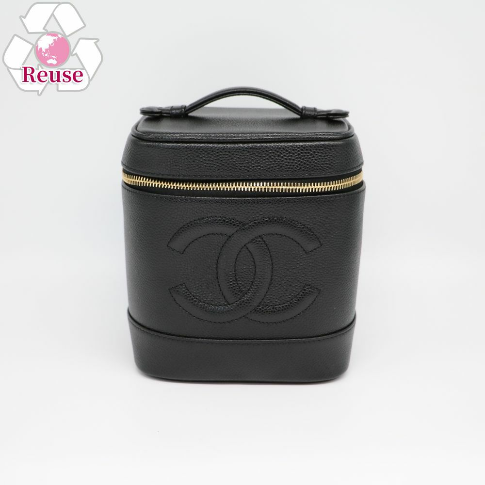 【リユース品】 シャネル CHANEL バッグ ポーチ バニティ A01998 ブラック/ゴールド金具 【お取り寄せ】