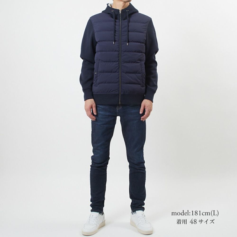 ヘルノ HERNO メンズ ダウン切り替え ジップアップパーカ JP00011UR 56010 9219 ネイビー