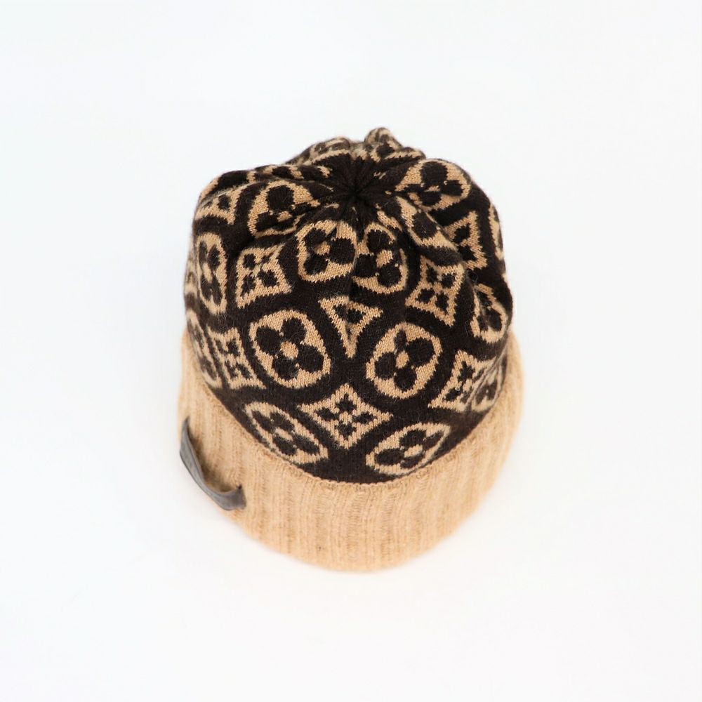 【リユース品】 ルイヴィトン LOUIS VUITTON 帽子 ニットキャップ ボネスキー モノグラム フラワー ニットキャップ M71950 ブラウン/ベージュ 【お取り寄せ】