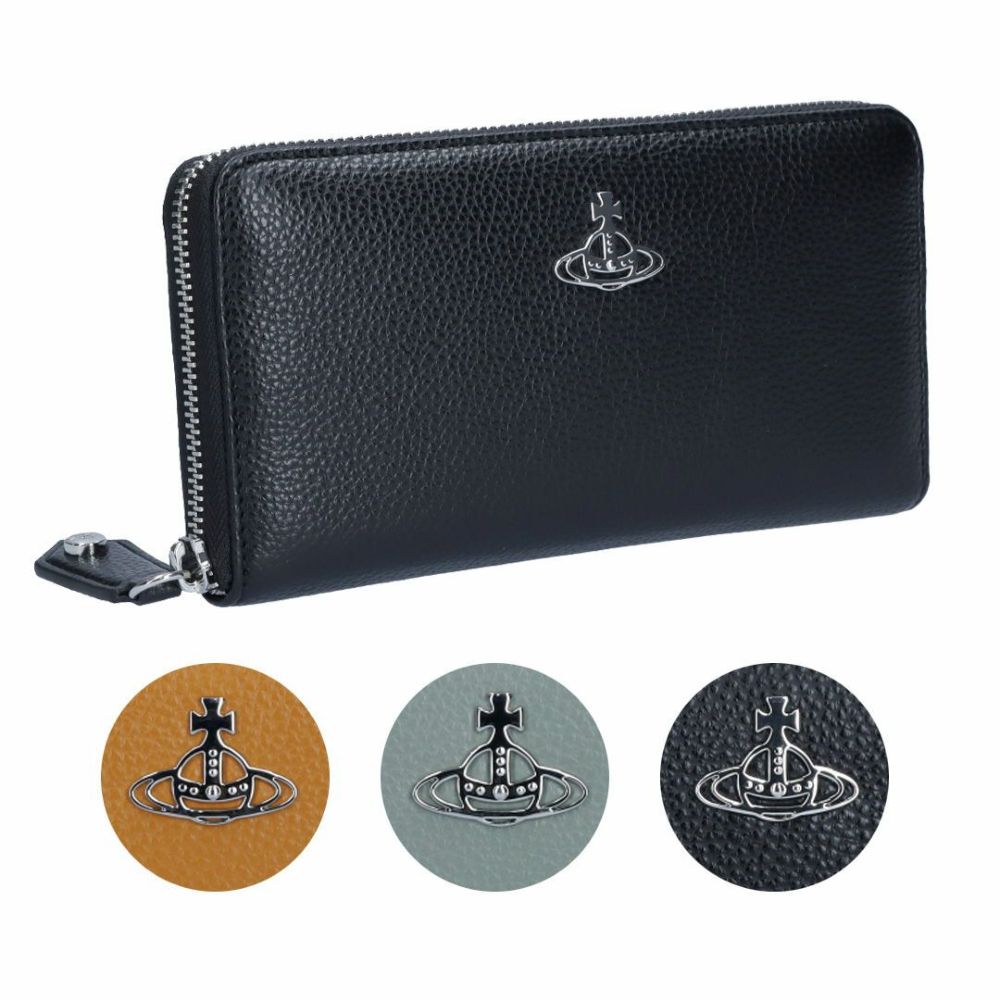  ヴィヴィアンウエストウッド VIVIENNE WESTWOOD 長財布 RE-VEGAN GRAIN リヴィーガン 51050023 S000D GRAIN ZIP ROUND WALLET