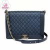 【リユース品】 シャネル CHANEL バッグ ショルダーバッグ ボーイシャネル チェーンショルダーバッグ ネイビー/シルバー金具 【お取り寄せ】