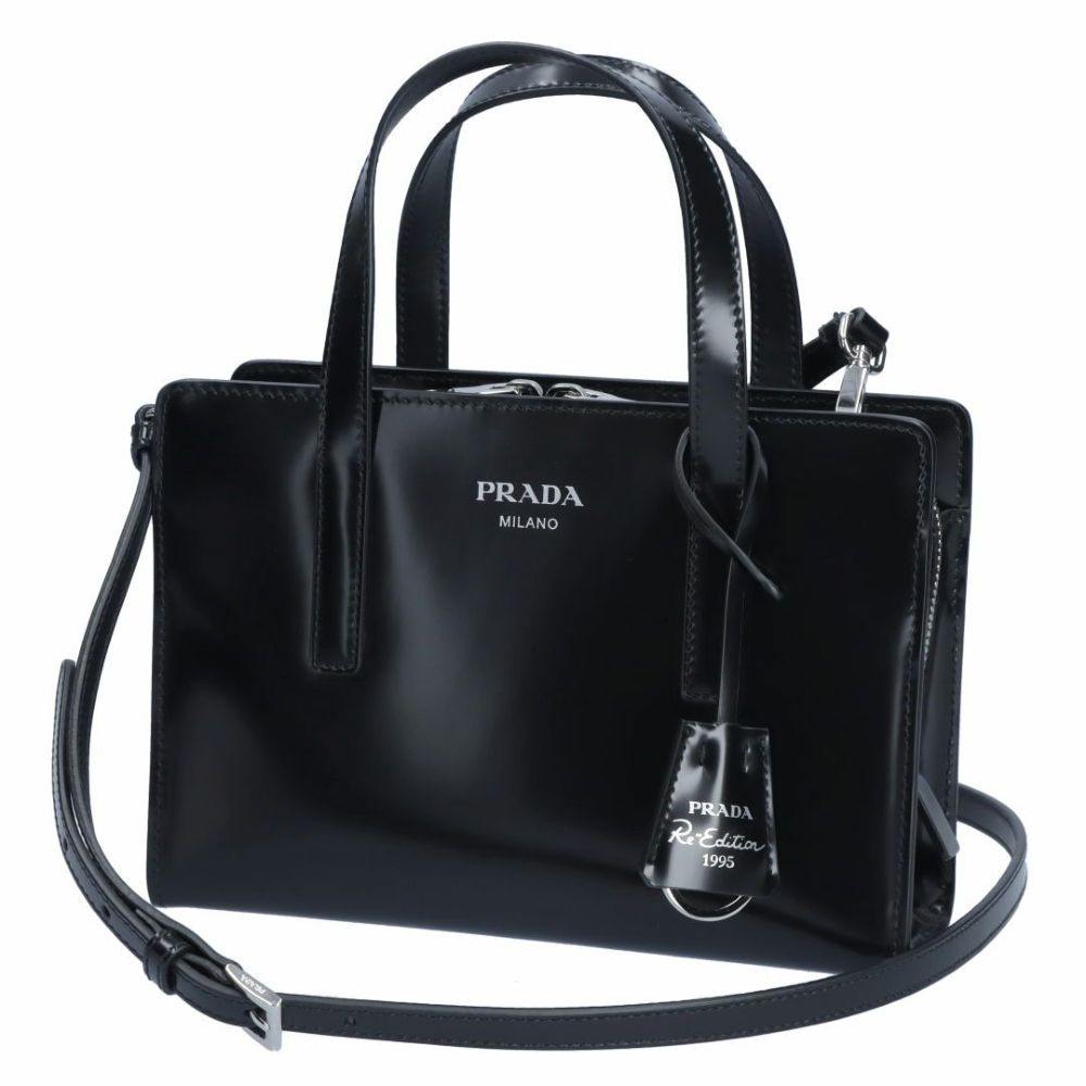 プラダ PRADA 2WAYバッグ SPAZZOLATO RE-EDITION 1995 ミニ 1BA357 ZO6 OOO ブラック