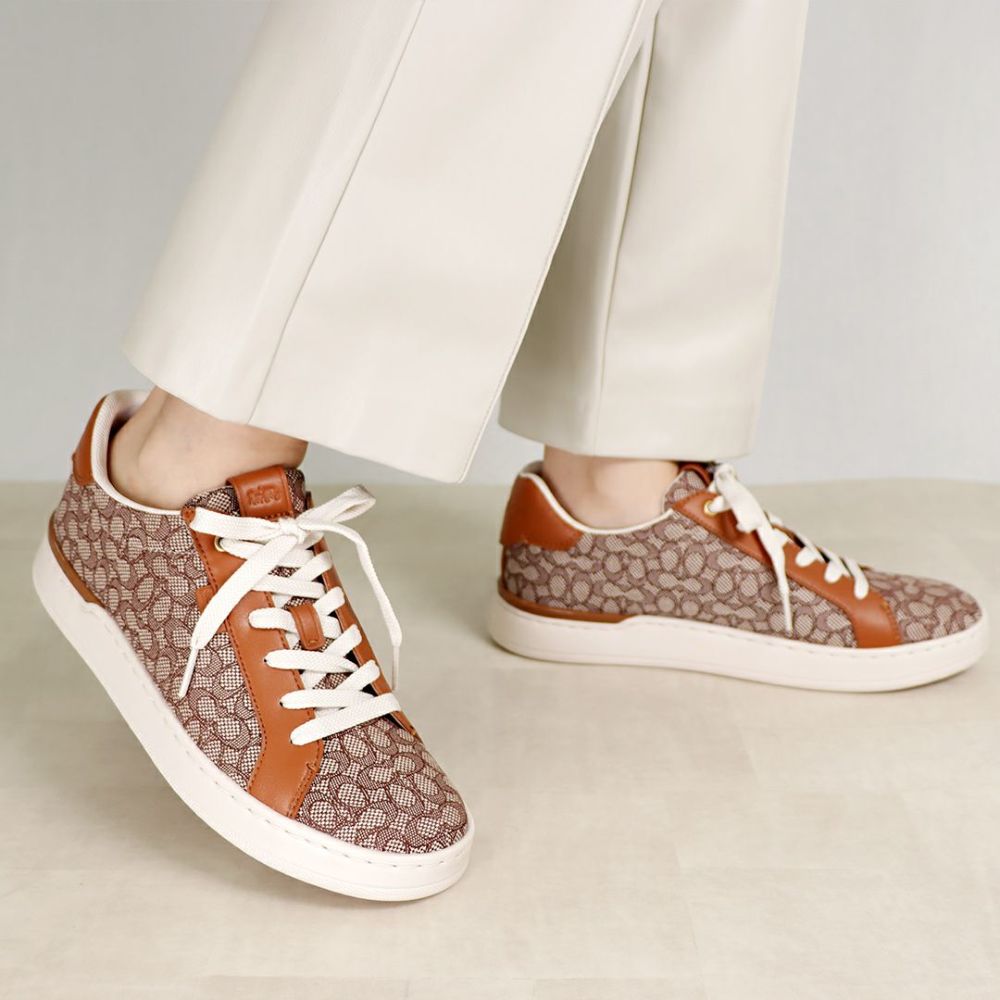 コーチ COACH レディース シューズ 靴 スニーカー LOWLINE MICRO SIGNATURE JACQUARD CN171 ブラウン