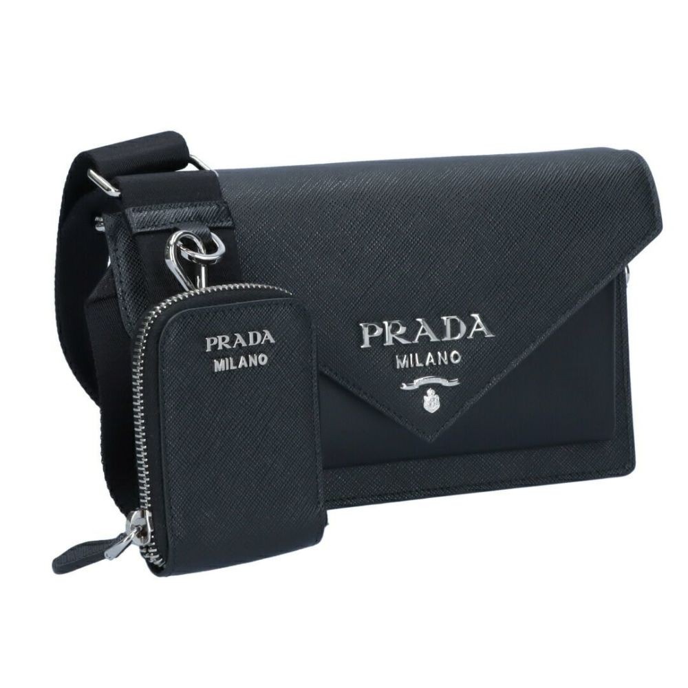 プラダ PRADA ショルダーバッグ ミニエンベロープ 1BP020 2EVU N2O ブラック(F0002 NERO)