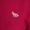 メゾンキツネ MAISON KITSUNE レディース クルーネックニット ベイビーフォックスパッチフィッティドカーディガン LW00508KT1006 ピンク