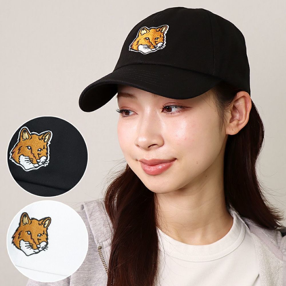 メゾンキツネ MAISON KITSUNE キャップ 帽子 LARGE FOX HEAD EMBROIDERY ラージフォックスヘッドエンブロイダリー LM06103 WW0087