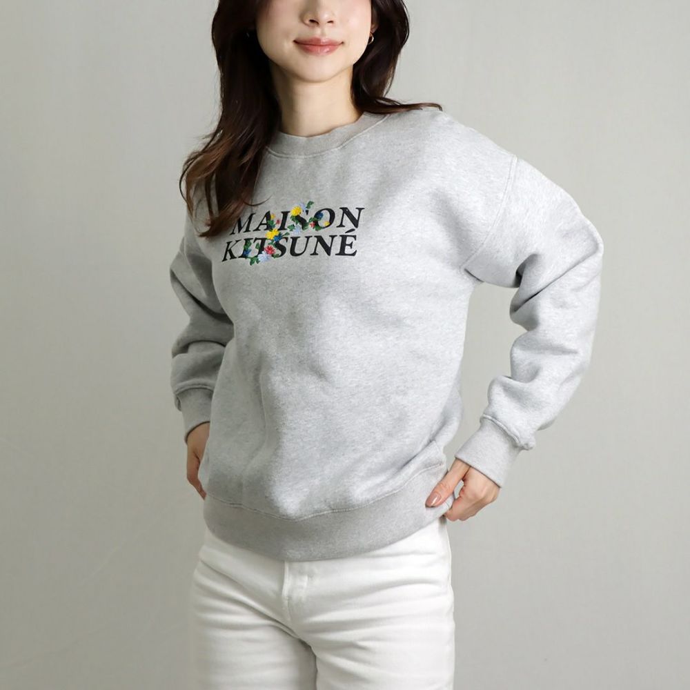 メゾンキツネ MAISON KITSUNE レディース トレーナー スウェット フラワーズコンフォートスウェット LW00305KM0307 グレー