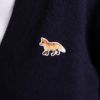 メゾンキツネ MAISON KITSUNE レディース カーディガン Vネックカーディガン ベイビーフォックスボクシーカーディガン LW00507KT1006 グレー