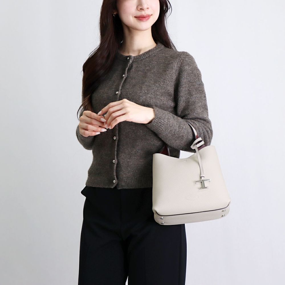 トッズ TOD’S 2WAYバッグ Ｔタイムレス XBWAPAA9100 QNK グレー ミニ