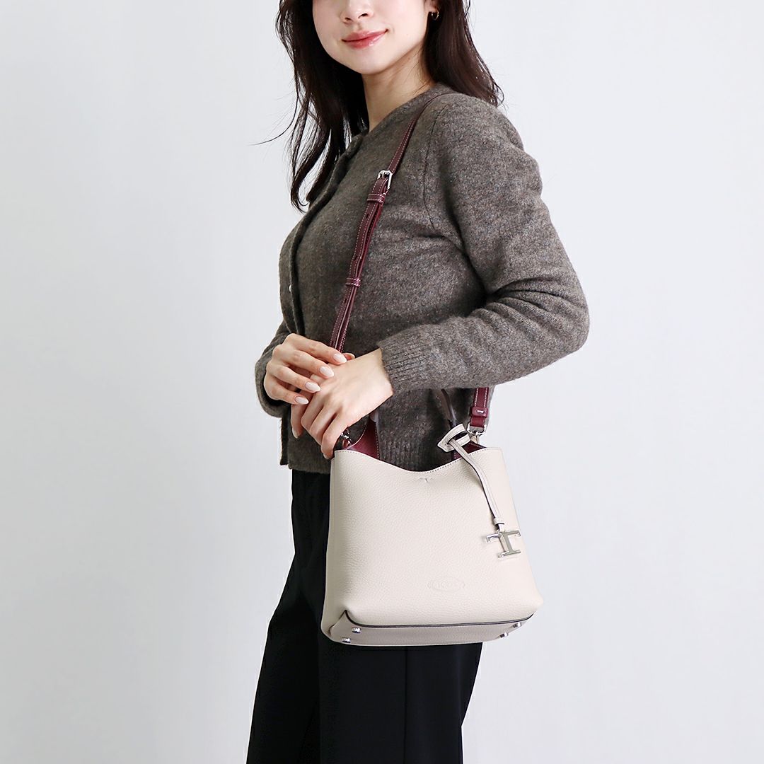 トッズ TOD’S 2WAYバッグ Ｔタイムレス XBWAPAA9100 QNK グレー ミニ