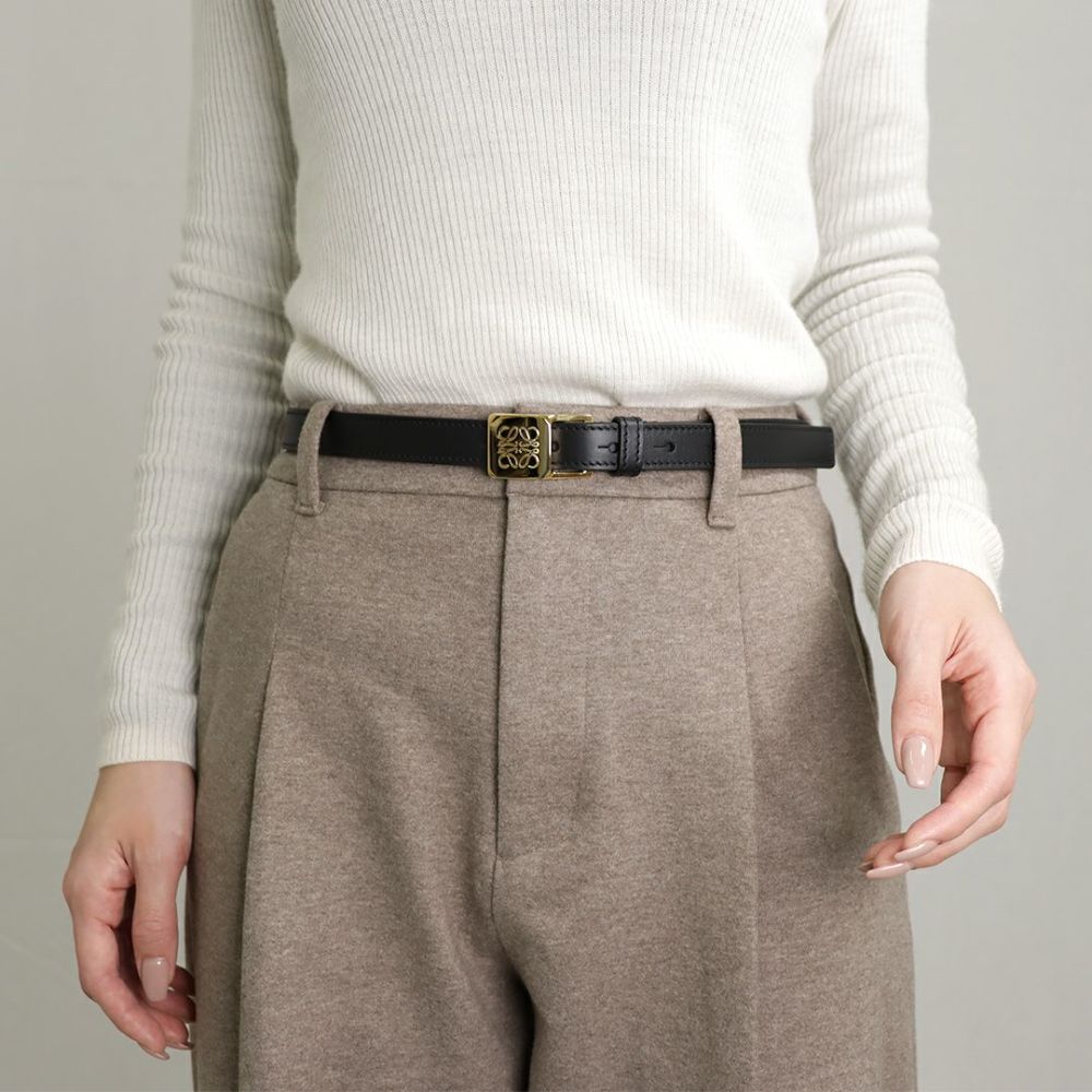 ロエベ LOEWE レディースベルト AMAZONA PADLOCK 2CM BELT E619Z15X12 ブラック