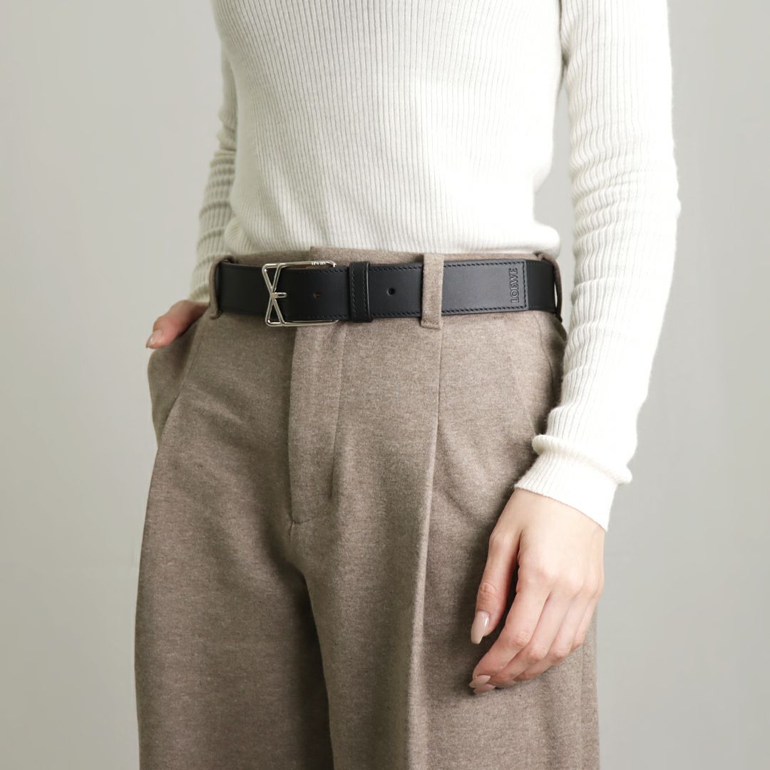ロエベ LOEWE レディースベルト LAYERED CROSS BUCKLE BELT 3.5  