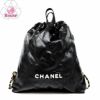 【リユース品】 シャネル CHANEL バッグ リュックサック ナップサック AS3313 ブラック/ゴールド金具 【お取り寄せ】