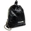 【リユース品】 シャネル CHANEL バッグ リュックサック ナップサック AS3313 ブラック/ゴールド金具 【お取り寄せ】