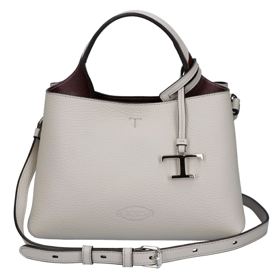 トッズ TOD'S 2WAYバッグ Tタイムレス XBWAPAEL000 QRI 5O90 GRIGIO グレー レザーバッグ マイクロ