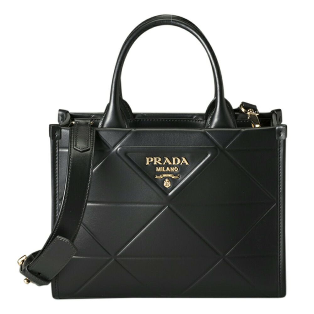 プラダ PRADA ハンドバッグ シンボル ステッチ レザー スモール バッグ 1BA396 ASK OCO ブラックGD金具 |  海外ブランド・ファッション通販 | X-SELL エクセル