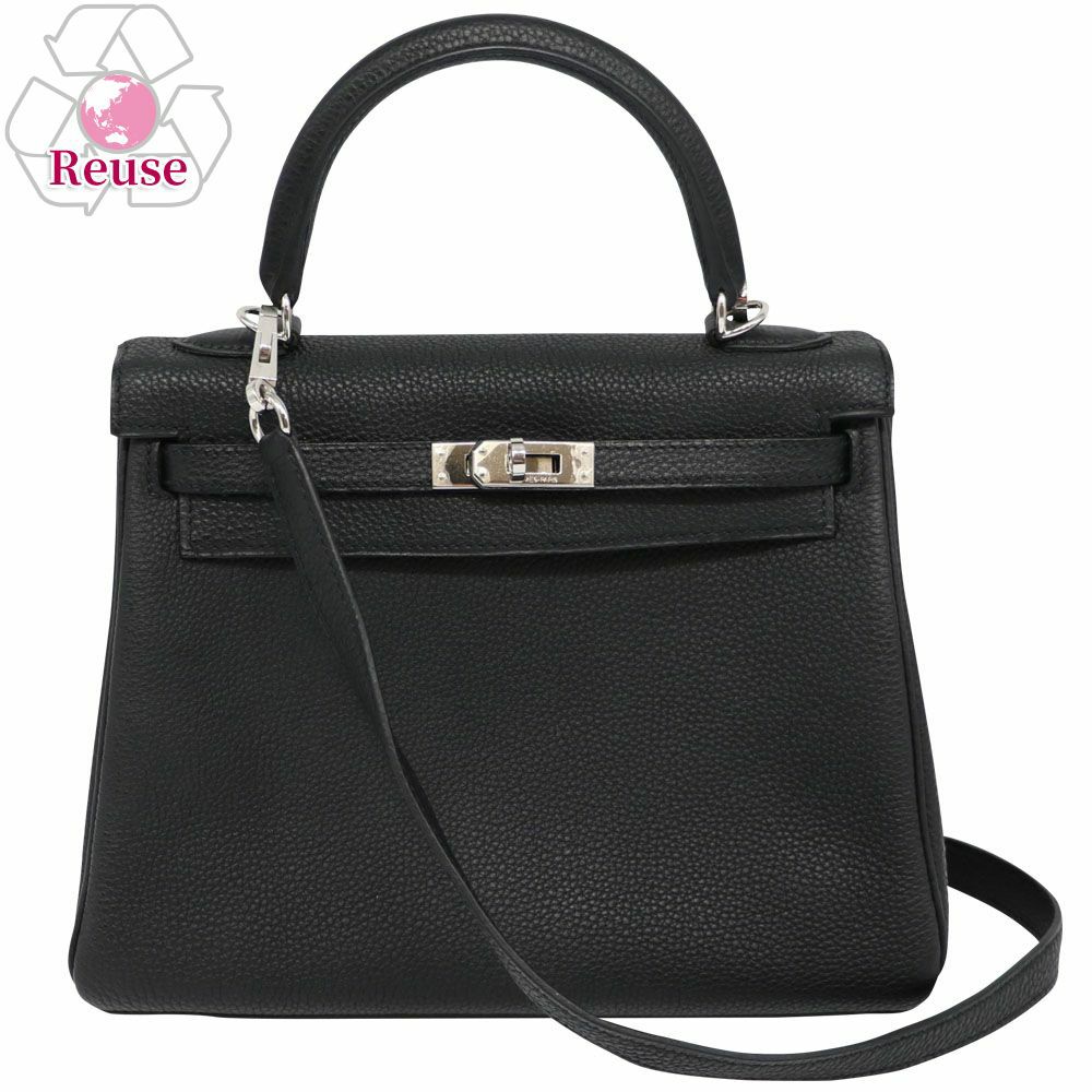 【リユース品】 エルメス HERMES バッグ ハンドバッグ ケリー25 ブラック/シルバー金具 【お取り寄せ】