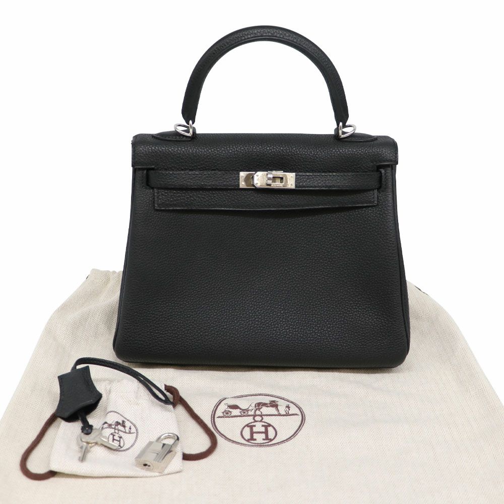 【リユース品】 エルメス HERMES バッグ ハンドバッグ ケリー25 ブラック/シルバー金具 【お取り寄せ】