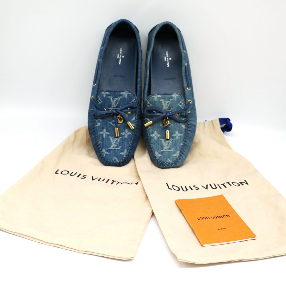 【リユース品】 ルイヴィトン LOUIS VUITTON 靴 ドライビングシューズ メンズ アリゾナ・ライン ドライビングシューズ ブルー サイズ41 【お取り寄せ】