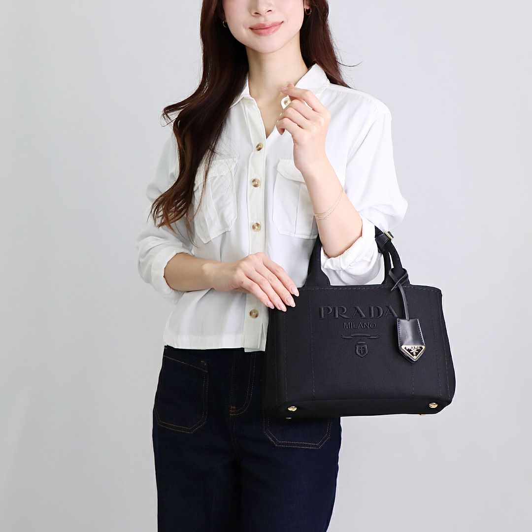 PRADA◇ハンドバッグ/--/IDG/158/カナパデニム 染り