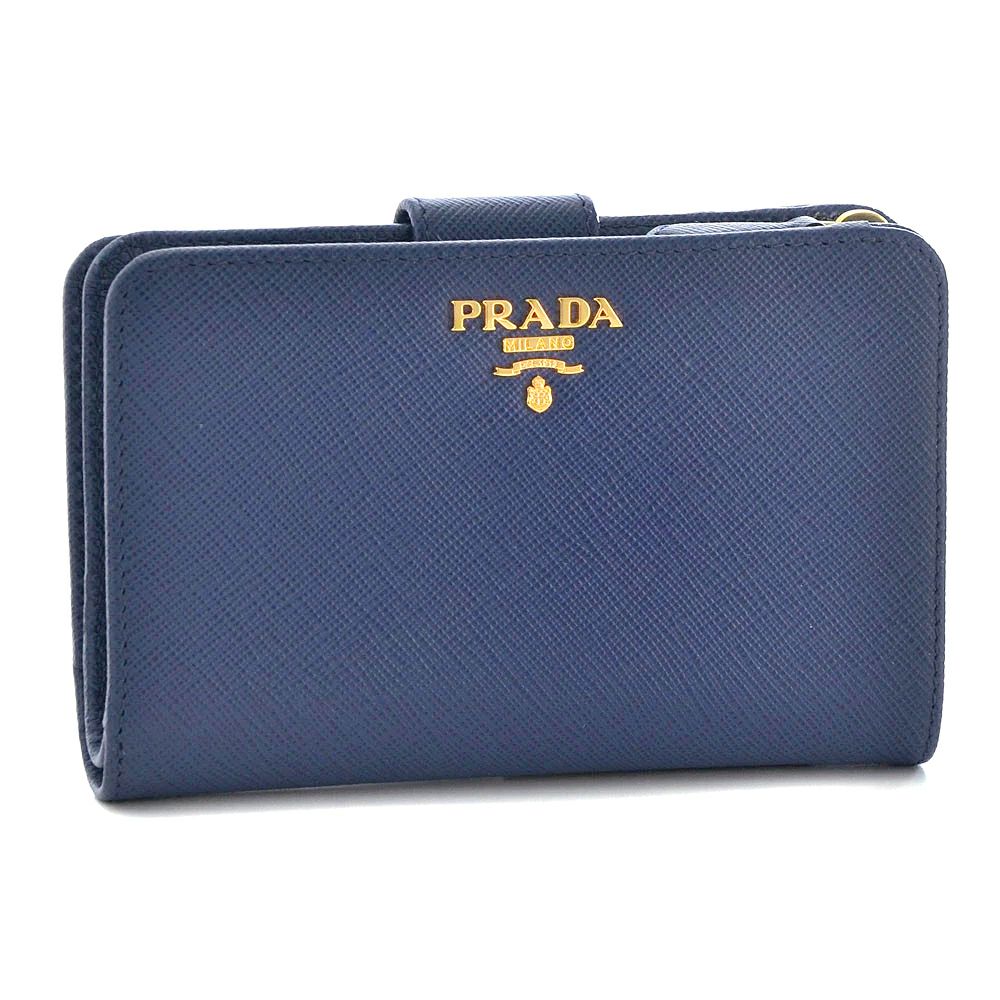 【お取り寄せ】プラダ 財布 折財布 PRADA 1ML225 QWA F0016 BLUETTE 【SAFFIANO METAL ORO】