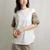 バーバリー BURBERRY レディース 半袖Tシャツ CARRICK CHK SLV 8042716 A1464 WHITE ホワイト