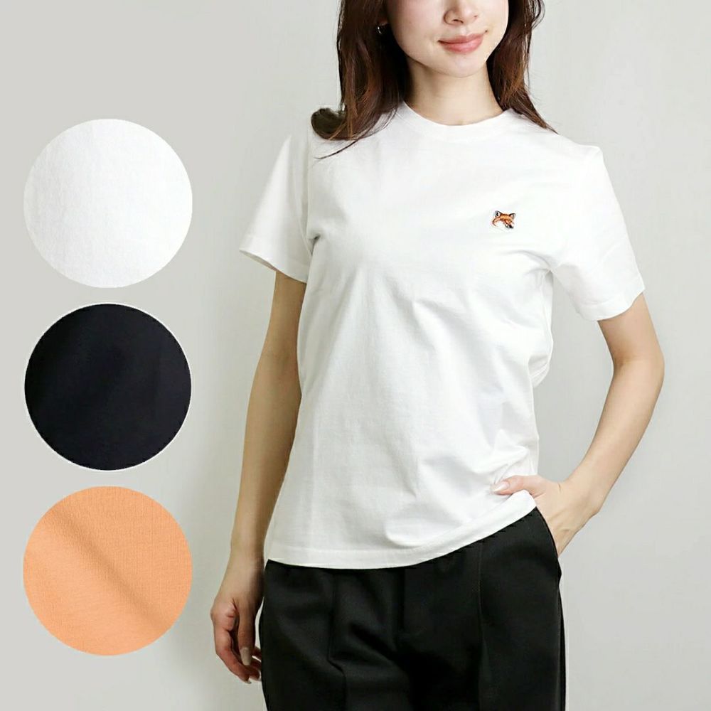 メゾンキツネ MAISON KITSUNE レディース Tシャツ FOX HEAD PATCH LW00105KJ0008