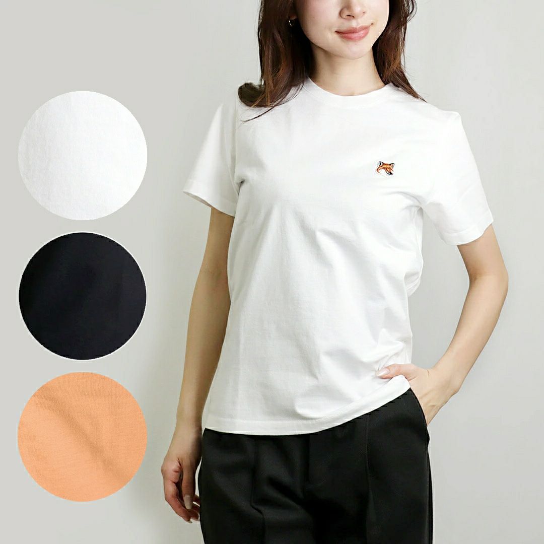 メゾンキツネ MAISON KITSUNE レディース Tシャツ FOX HEAD PATCH LW00105KJ0008