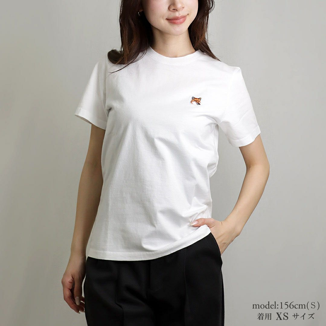 メゾンキツネ MAISON KITSUNE レディース Tシャツ FOX HEAD PATCH LW00105KJ0008