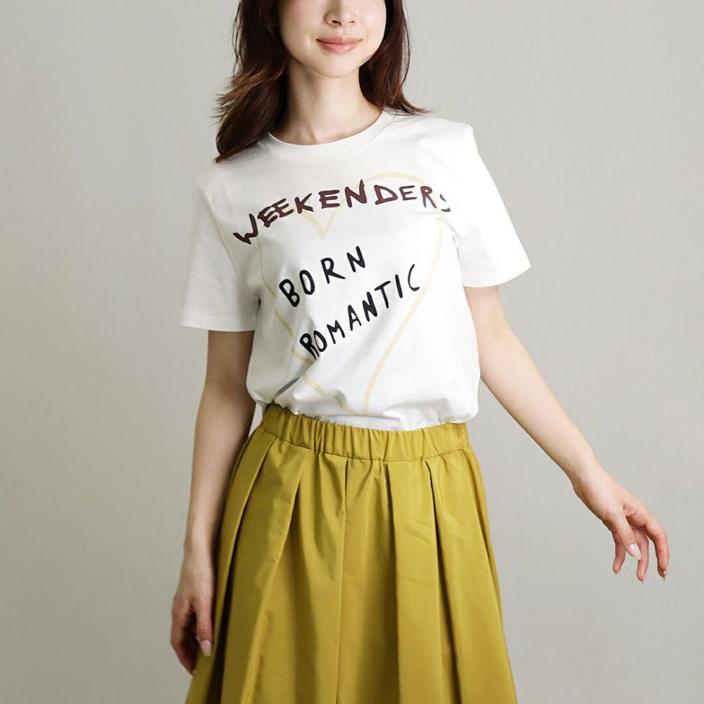 マックスマーラウィークエンド MAXMARA WEEKEND レディース Tシャツ 半袖 NERVI ハート 2415971051600 13 BIANCA CUORE