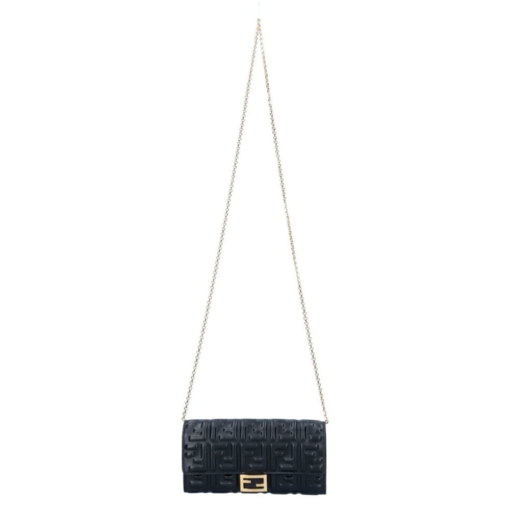フェンディ FENDI チェーンウォレット 長財布 コンチネンタル 8M0365 AAJD F0KUR NERO ORO SOFT