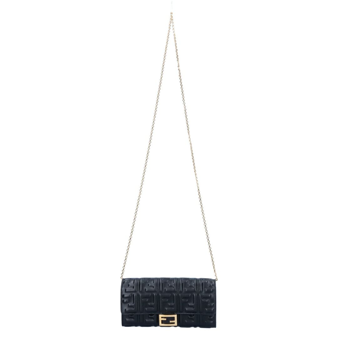 フェンディ FENDI チェーンウォレット 長財布 コンチネンタル 8M0365 AAJD F0KUR NERO ORO SOFT