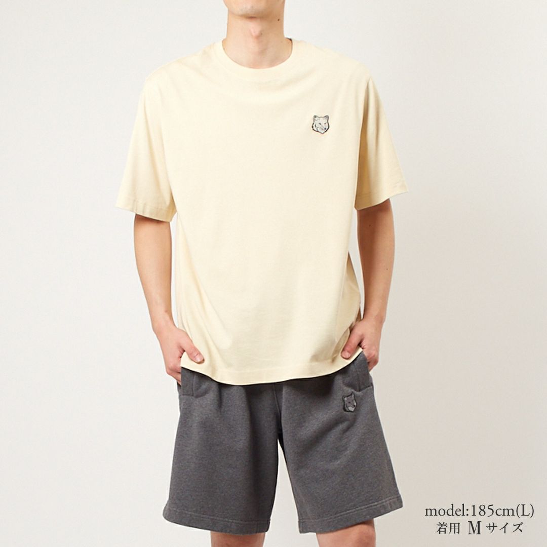 メゾンキツネ MAISON KITSUNE メンズ 半袖 Tシャツ オーバーサイズ BOLD FOX HEAD PATCH OVERSIZE TEE LM00107KJ0119 P205 PAPER