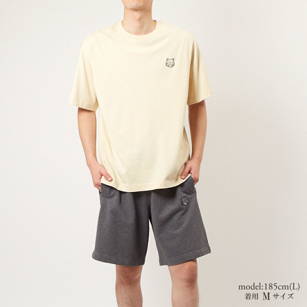 メゾンキツネ MAISON KITSUNE メンズ ハーフパンツ BOLD FOX HEAD PATCH OVERSIZE JOG SHORTS MM0112KM0001 H170 DARK GREY MELANGE